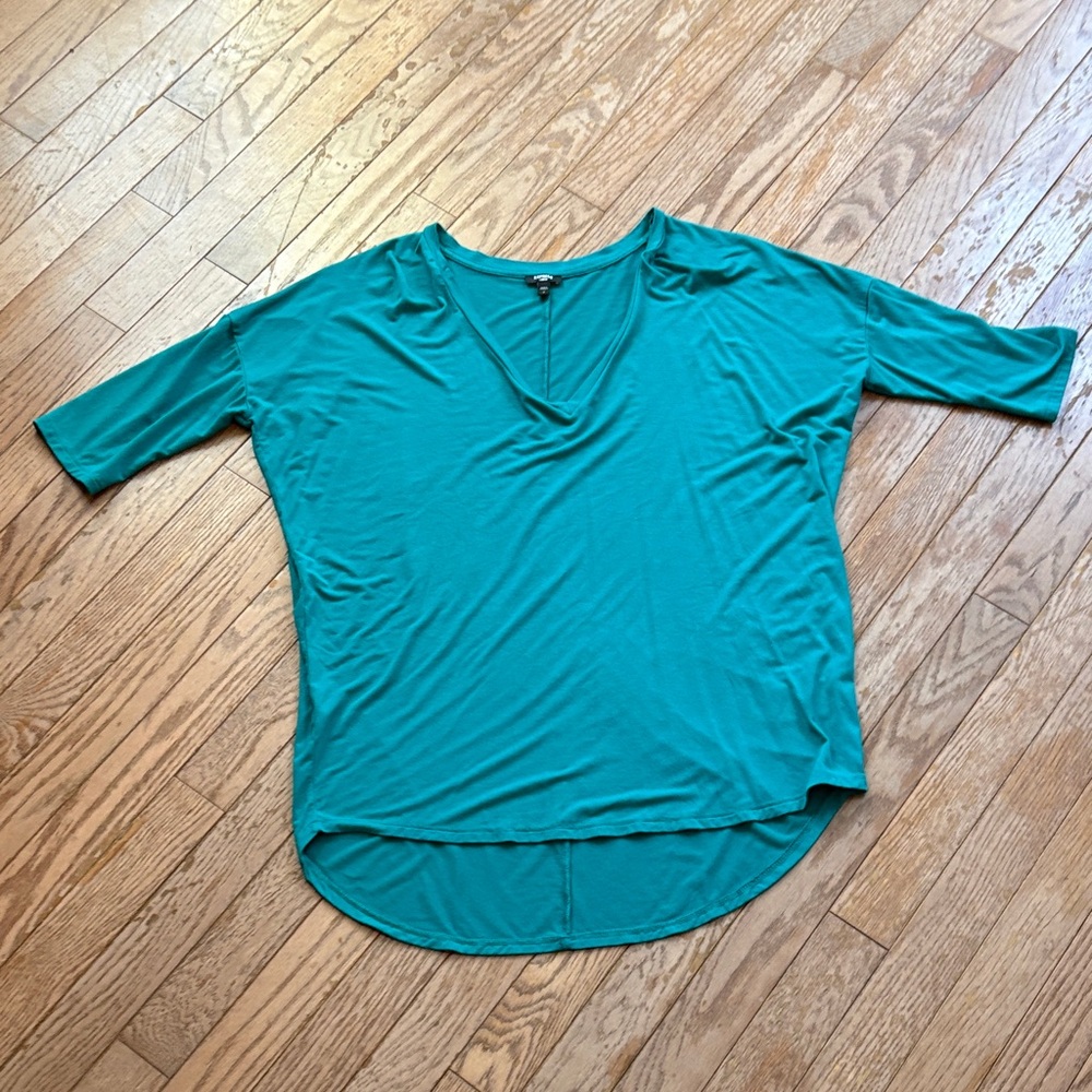 Express Teal Short Sleeve Women's Top